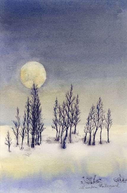 2004 Winter Moon Watercolour + ink